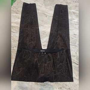 Cambio Black Snake Print Jacquard Pants Women’s Size 6 Stretch Pull-On